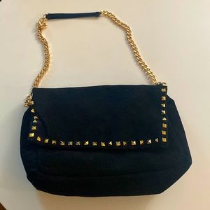 Medium suede studded purse